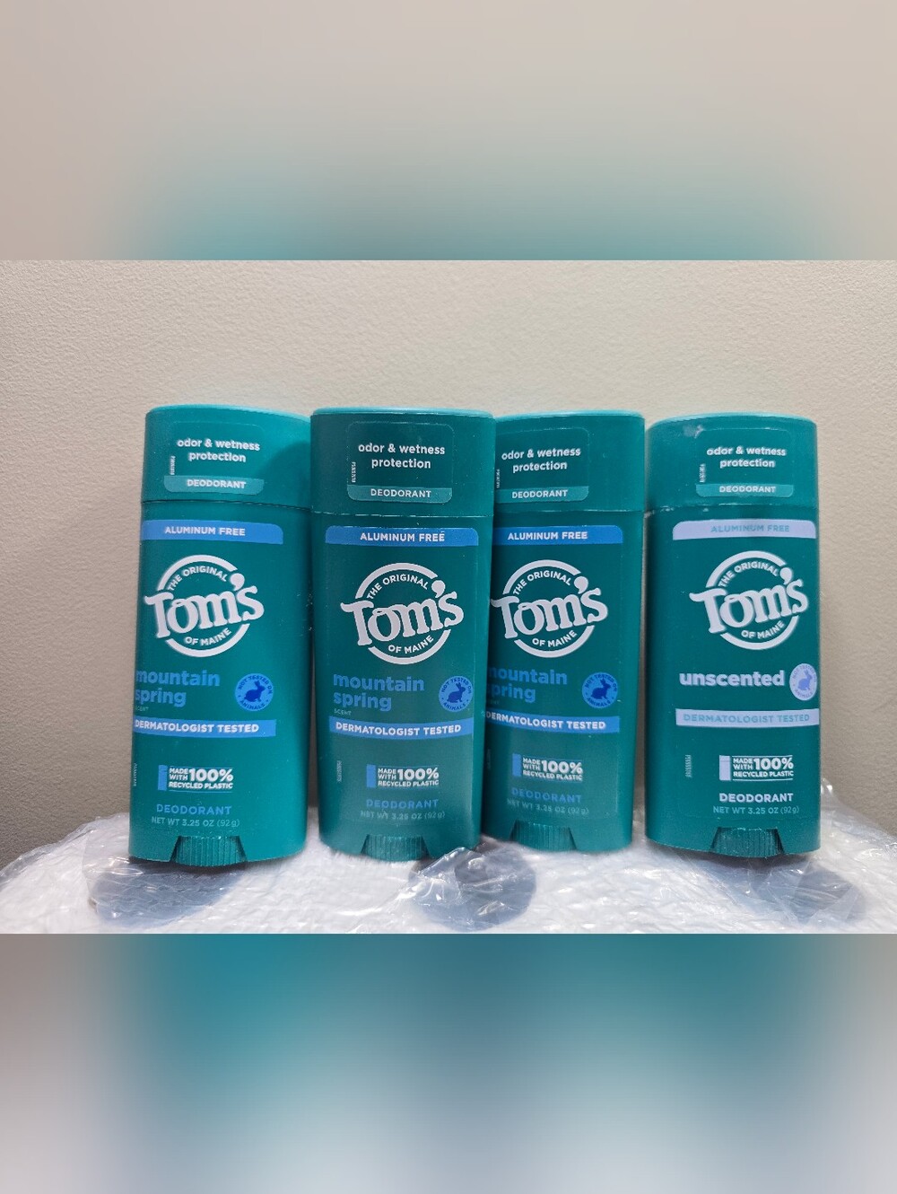 Men Or Women's Aluminum-Free Deodorant - Mountain Spring & Unscented (Teal)